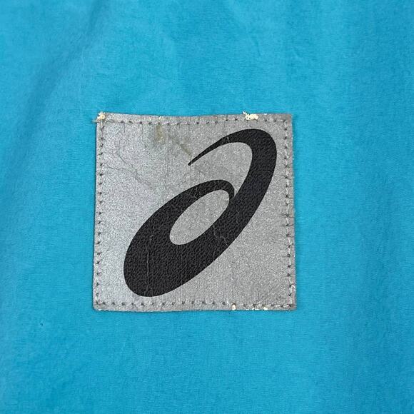 Vintage ASICS Women's Mesh Full Zip Teal Blue Windbreaker Jacket Size Medium 90s - Picture 4 of 10